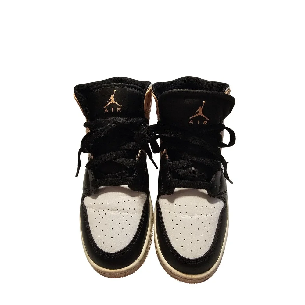 Jordan 1 Mid GS Arctic Orange Black White 554725-133 Mens 5Y Sneakers